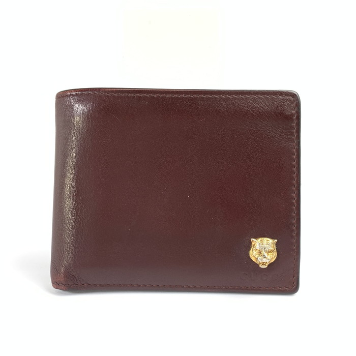 SALE❣グッチ 二つ折り財布 アニマリエ ビー レザー ゴールド金具 GUCCI グッチ 財布 メンズ ブランド アニマリエ 二つ折り財布