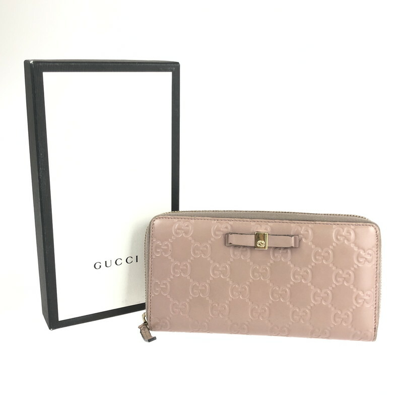 GUCCI✨長財布　マイクロシマ　リボン　ベージュ　ラウンドジップ 楽天市場】【中古】【財布】GUCCI グッチ マイクログッチシマ
