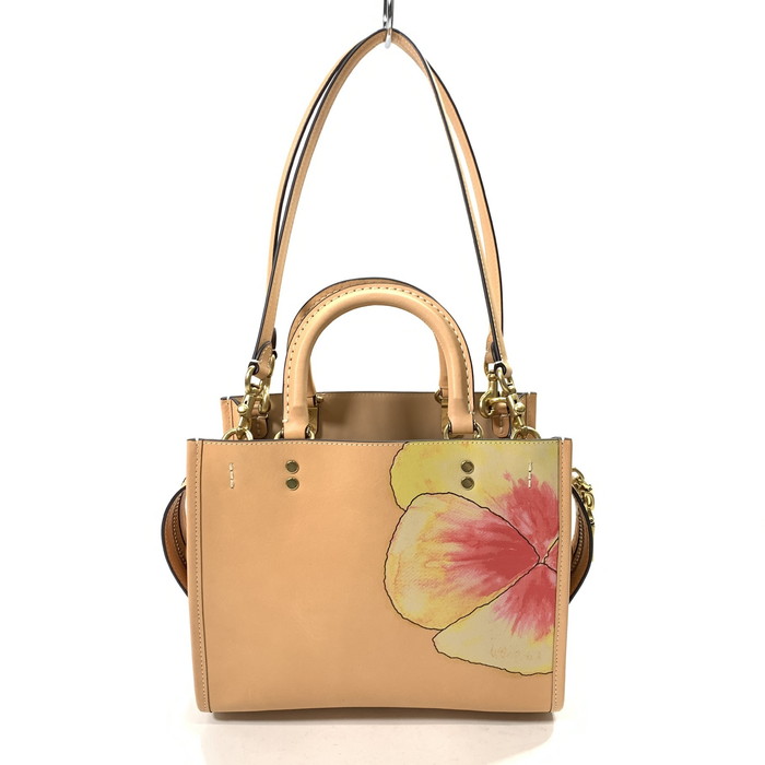 美品 COACH ドリーマー ティーローズ レザー 2way ハンドバッグ COACH ドリーマー ティーローズ デニム 2way ハンドバッグ