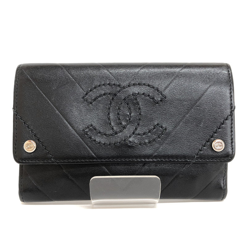 美品 CHANEL ブラック 二つ折り財布 楽天市場】シャネル 財布 レディース スキーモチーフ 二つ折り長