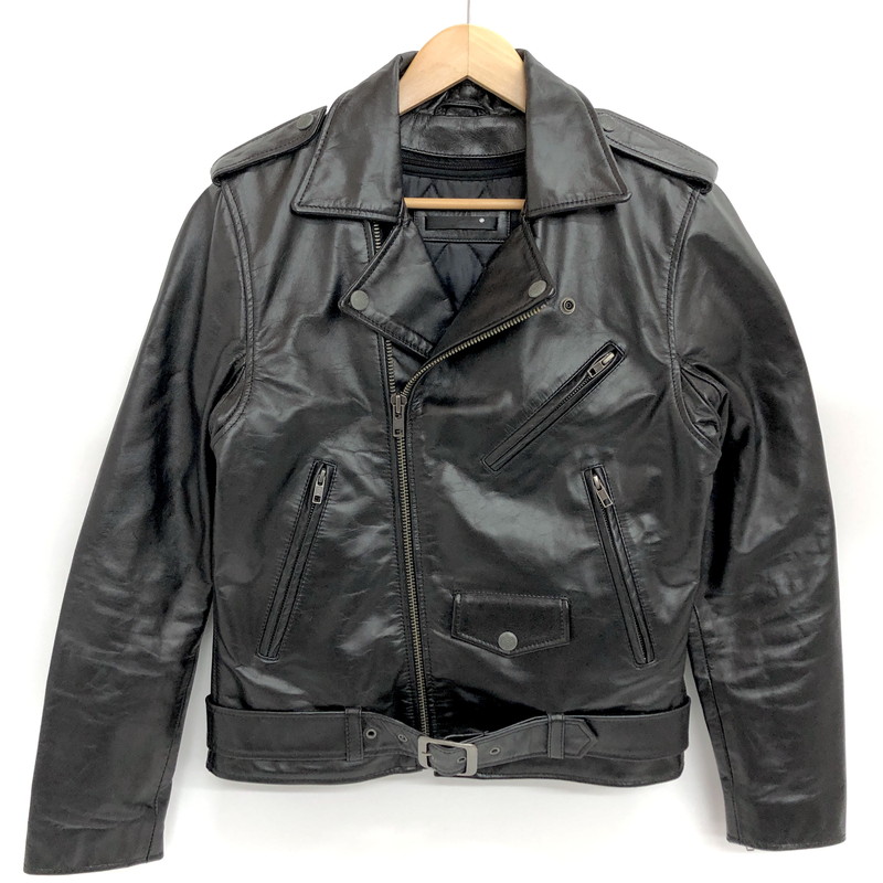 楽天市場】【中古】LOEFF ラムレザー バイカージャケット レザー