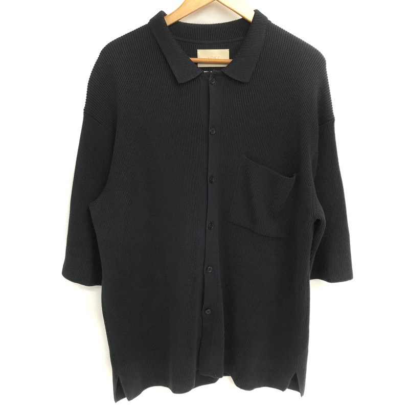 【現況乗り合い船品】【メンズ】 YOKE ヨーク RIB KNITTED SHIRT YK24SS0699S 編み物プルオーバー 半袖 トップス 140-251006-rs-01-fur 大いさ：2 色合い：黒いこと 生々世々Net店 トップス-カジュアルシャツ