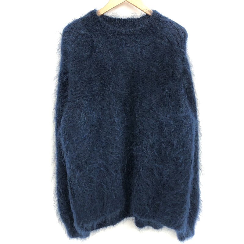 【中古品】【メンズ】 FUMITO GANRYU フミトガンリュウ Flare knit FU10-KN-01 モヘアニット セーター 長袖 トップス 140-251006-rs-02-fur サイズ：2 カラー：ネイビー 万代Net店