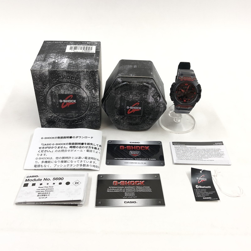 【中古美品】【メンズ】 G-SHOCK ジーショック GA-B001シリーズ GA-B001G-1ADR アナログデジタル 腕時計 196-251231-hn-06-fur カラー：スケルトンブラック/レッド系 万代Net店