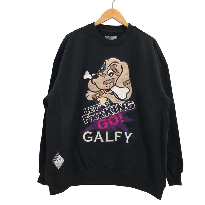 【中古美品】【メンズ/レディース】 GALFY ガルフィー × GALLIS ADDICTION ガリスアディクション 別注 GOGO!スウェット トレーナー 長袖 トップス 142-260312-hn-03-fur サイズ：中型犬(L) カラー：ブラック 万代Net店