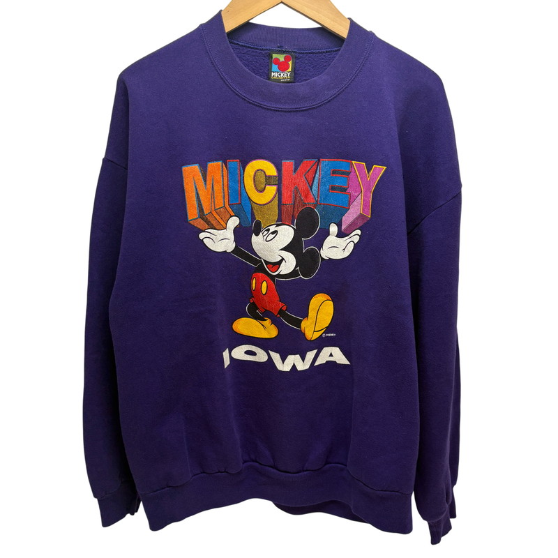 【中古品】【メンズ】  DISNEY ウォルトディズニー 90\u0027S MICKEY PRINT SWEATSHIRT ミッキーマウス 汗水 トップス 調教師 146-260519-yt-03-fur 大きさ：曖昧模糊たる 色合い：パープル 未来永劫Net店