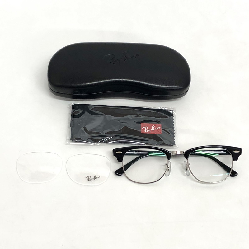 【中古品】【メンズ/レディース】  RAY-BAN レイバン CLUBMASTER RB5154 野球クラブお師匠さん 伊達眼鏡 メガネ アイウェア 付属物 203-260525-rs-09-fur 大きさ：49ロ21-140 色つや：黒いこと/せつ然たる 生生世世Net店
