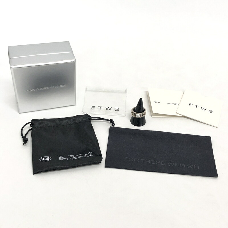 【中古品】【メンズ】  FOR THOSE WHO SIN フォー・ゾーズ・フー・シン CUBAN SHELL RING 指環 輪っか パール しろがね色 925 佩び物 192-260528-rs-04-fur 大きさ：US8(約16号～17号好いかげんに) 色合い：しろがね色/白いこと 未来永劫Net店