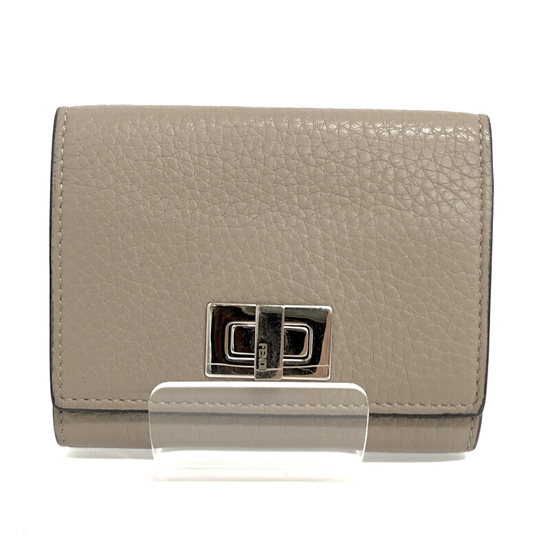 【中古品】【メンズ/レディース】 FENDI フェンディ 8M0425 ピーカブー セレリア カードケース 小銭入れ小物 181-260713-rs-03-fur カラー：グレージュ 万代Net店｜万代Net店