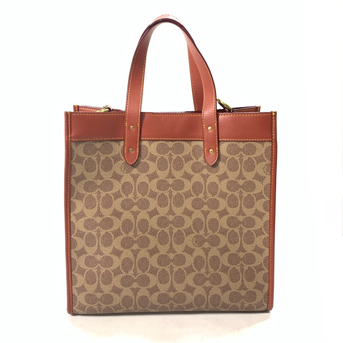 COACH バッグ トートバッグ 鞄 ハンドバッグ PVC レザー 革 中古 コーチトートバッグ中古（皮革種類：合成皮革、PVC、PU）の