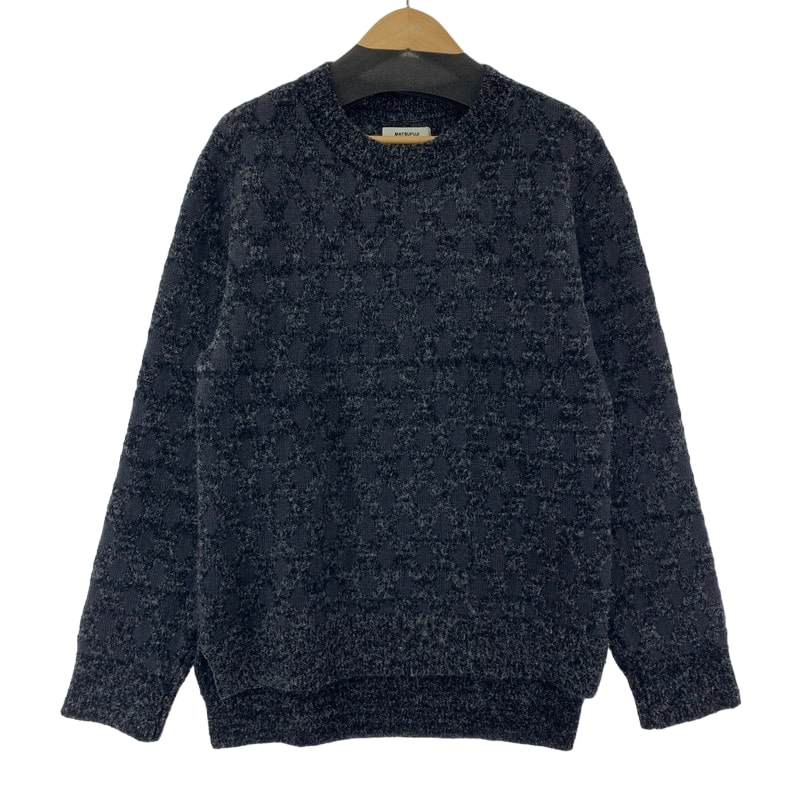 【中古品】【メンズ】 MATSUFUJI MELANGE JACQUARD CREWNECK KNIT メランジ ジャガード クルーネック ニット 140-241004-st-10-fuz サイズ：02 カラー：ミックスグレー 万代Net店
