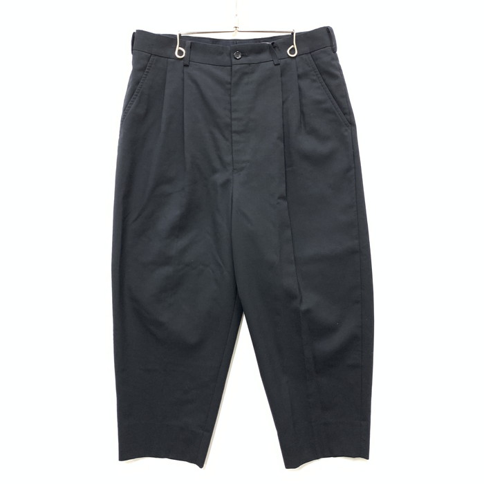 25ss■コムデギャルソンオム【L】ナイロン ピンオックス 2タックパンツ 黒 25ss□コムデギャルソンオム【L】ナイロン ピンオックス 2タック