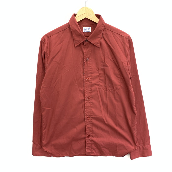 人気品！ TENDERLOIN 長袖 シャツ シャンブレー レッド 赤 紫 M 人気品！ TENDERLOIN 長袖 シャツ スタンド シャンブレー レッド M
