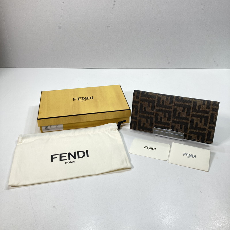 【中古品】【メンズ/レディース】 FENDI フェンディ 7M0355 ズッカ柄 FF柄 長財布 財布 ロングウォレット 181-250604-mh-05-fuz カラー：ブラウン 万代Net店