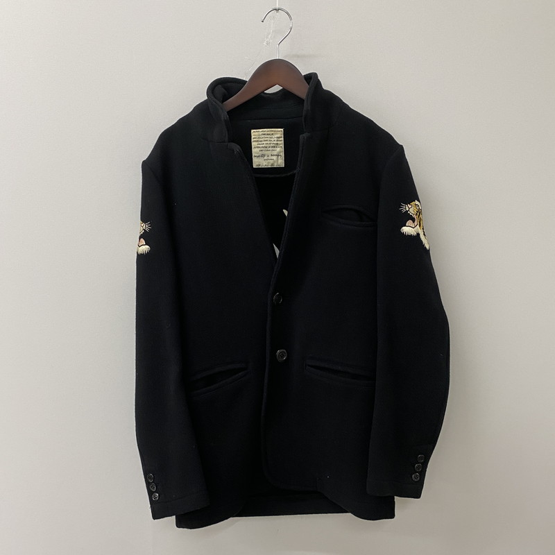 百貨店SALE 20%OFF~【中古品】【メンズ】  SWINGIN SLILY スウィンギンスライリー EMBROIDERED MELTON WOOL JACKET 刺しゅうメルトンウールジャケット アウター 145-250817-ts-19-fuz 大きさ：M 色つや：黒いこと 生生世世Net店