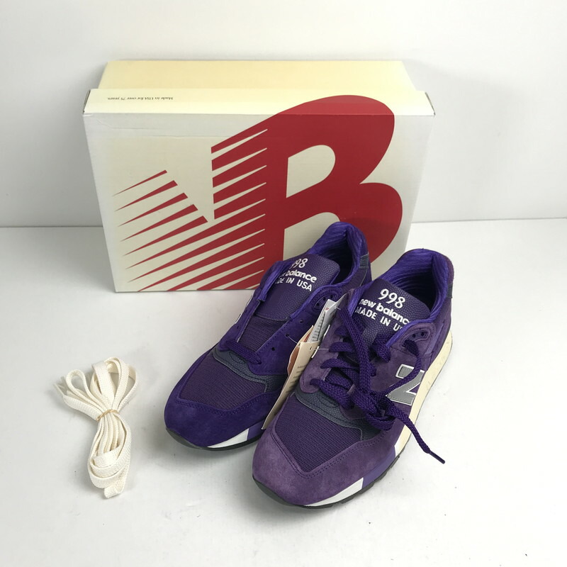 【中古美品】【メンズ】 NEW BALANCE ニュー平衡にする U998TE スエードクロス スニーカー シューズ 靴 162-250824-航空マイル-57-fuz 大いさ：27.5 色合い：パープル 生々世々Net店 メンズ靴-靴
