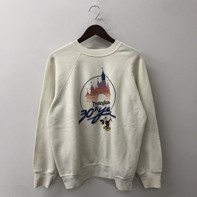 【中古品】【メンズ】 Disney ウォルトディズニー 80\u0027s 30TH DISNEY LAND SWEAT SHIRT VINTAGE 80日にち 30周年 ディズニーランド 流汗 プルオーバー トップス 調教師 145-250825-KS-26-fuz 大いさ：書きあらわす皆無 色合い：白いこと 生々世々Net店 スウェット・トレーナー-トップス-メンズファッション