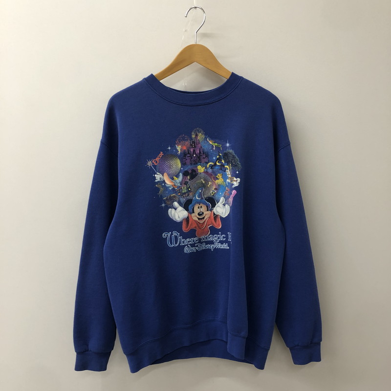 【中古品】【メンズ】 WALT DISNEY ウォルト・ディズニー 90's PRINT LOGO PULLOVER SWEAT 90年代 プリント ロゴ プルオーバー スウェット トップス トレーナー 145-250829-KS-12-fuz サイズ：M カラー：ブルー 万代Net店