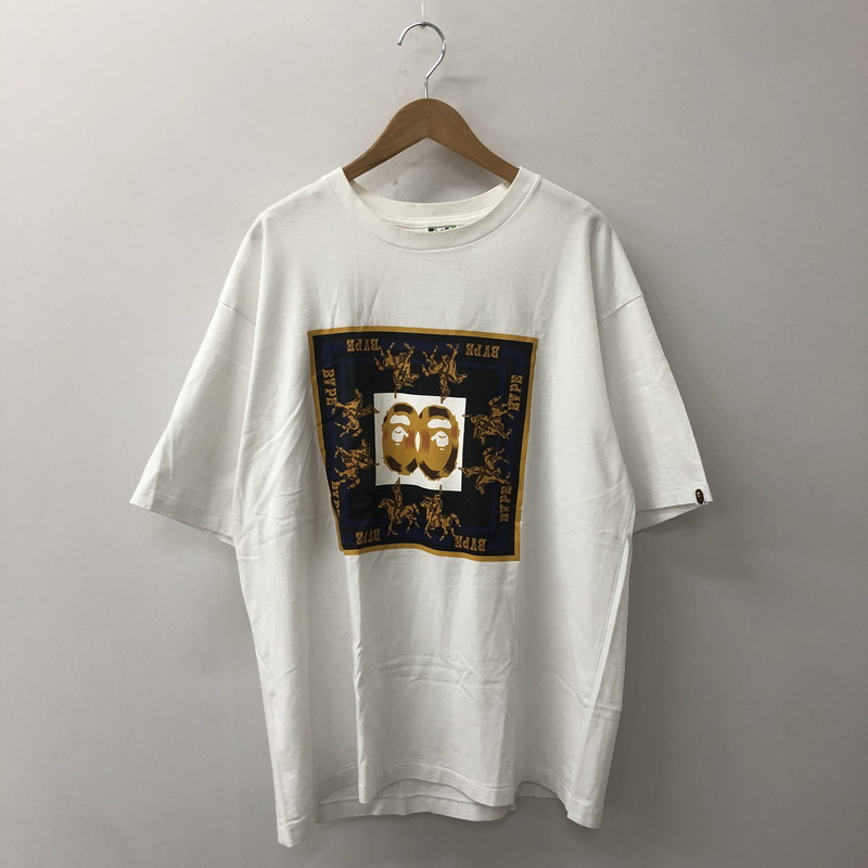 【中古品】【メンズ】 A BATHING APE アベイシングエイプ DOUBLE APE HEAD S/S TEE 001TEH301072X ダブル エイプ ヘッド ショートスリーブ Tシャツ トップス 長袖 142-250905-ts-05-fuz サイズ：XL カラー：ホワイト 万代Net店