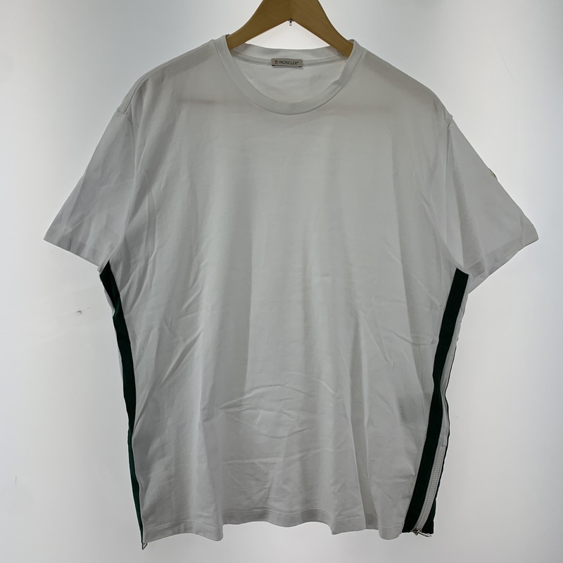 百貨店SALE 20%OFF~【中古品】【メンズ】  MONCLER E10918000900 SIDE ZIP SS TEE モンク軌跡 141-250920-st-02-fuz 大いさ：XL 色合い：白いこと 生生世世Net店