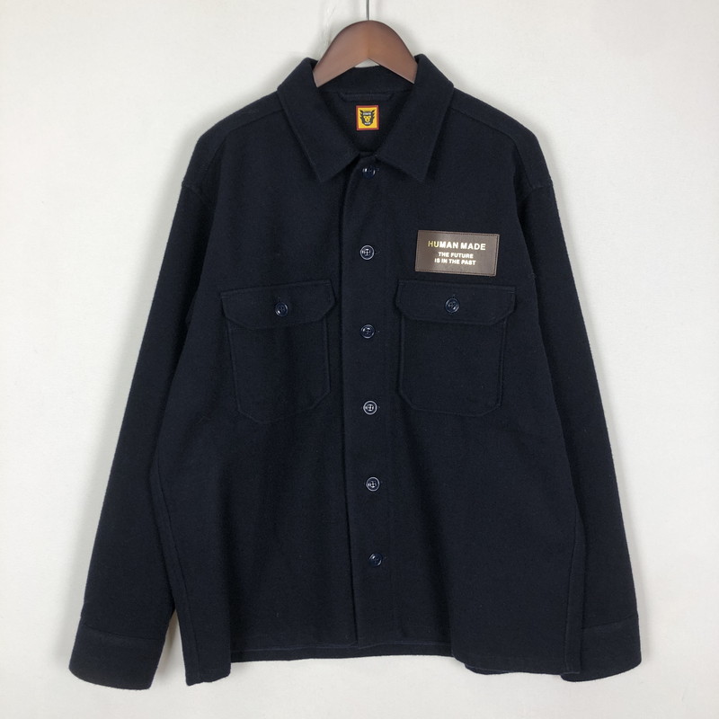 【中古品】【メンズ】 HUMANMADE ヒューマンメイド 23AW WOOL CPO SHIRTS ウール シーピーオー シャツ ジャケット ライトアウター 142-251006-ks-09-fuz サイズ：L カラー：ネイビー 万代Net店 35,750円