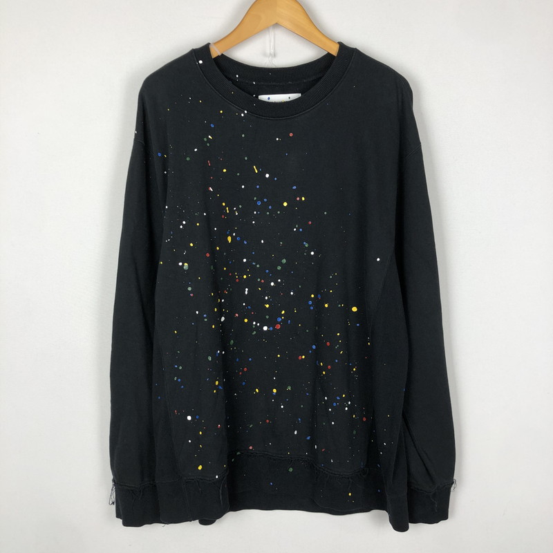 【中古品】【メンズ】  MIYAGI HIDETAKA ミヤギヒデタカ PAINT SWEAT SHIRT 絵の具 流汗 プルオーバー 長袖 トップス 調教師 140-251015-yo-19-fuz 大きさ：2 色つや：黒いこと 生生世世Net店