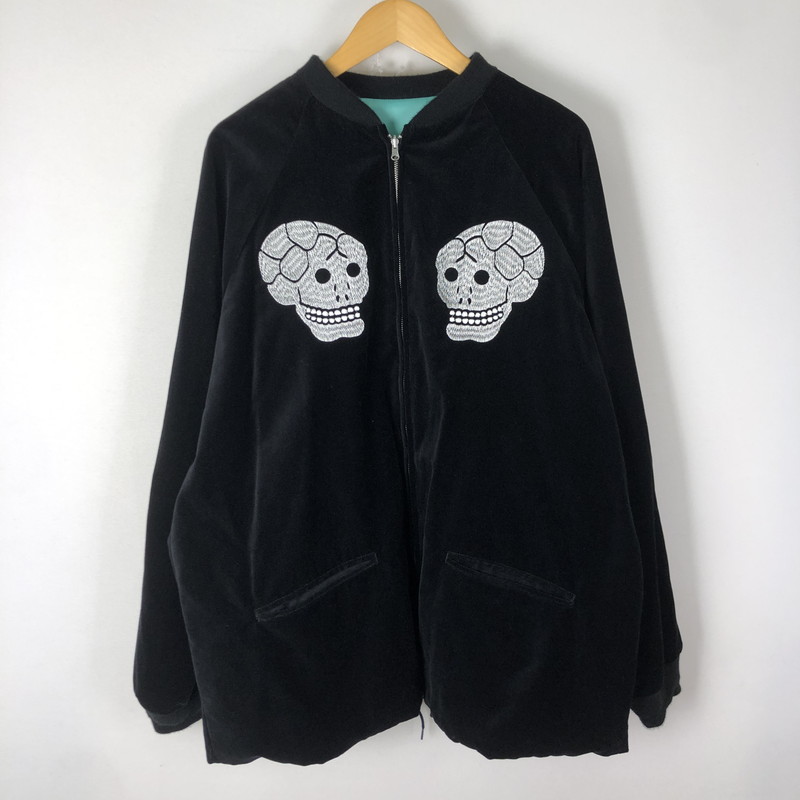【中古品】【メンズ】 CLOVERU クローバル × PENNEY'S ぺニーズ 別注 コラボ SKULL&TIGER REVERSIBLE JACKET スカル アンド タイガー リバーシブル ジャケット ライトアウター 145-251028-yo-19-fuz サイズ：XL カラー：ブラック 万代Net店