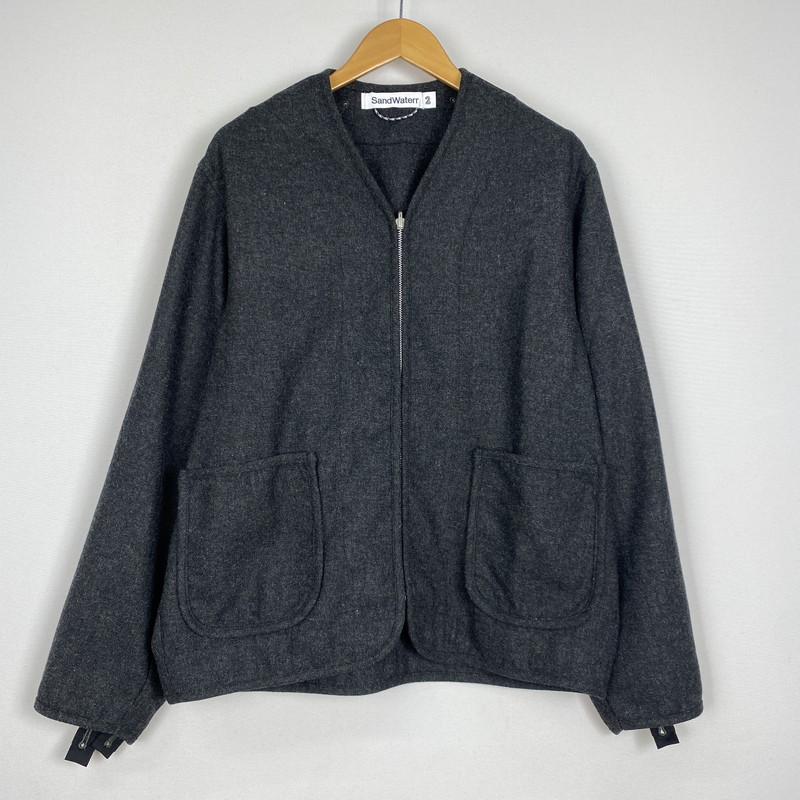 百貨店SALE 20%OFF~【中古品】【メンズ】  SANDWATERR 真砂お水 25AW CRAFTED LINING SHIRT SW-S0502 クラフテッド 上張り プルオーバー 長袖 トップス 140-251127-yo-04-fuz 大きさ：2 色つや：濃灰色 生生世世Net店