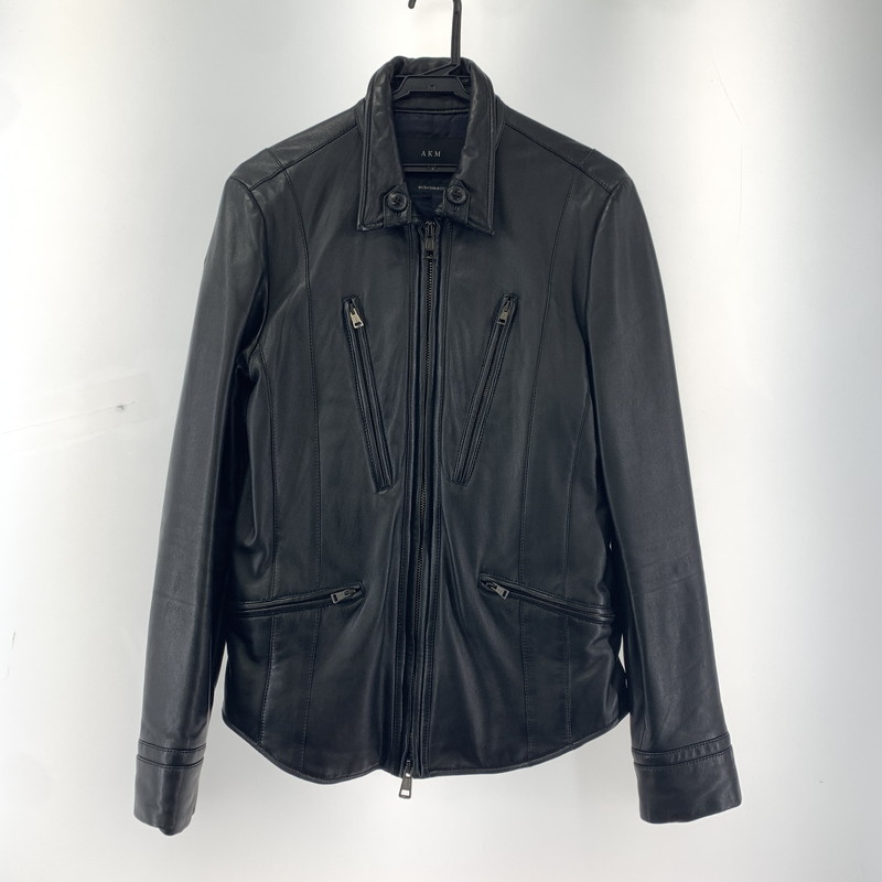 【中古品】【メンズ】 AKM エイケイエム RB104 F-ARMY ラム レザー 羊革 ジャケット アウター コート 古着 140-251203-mh-01-fuz サイズ:L カラー:ブラック 万代Net店|万代Net店