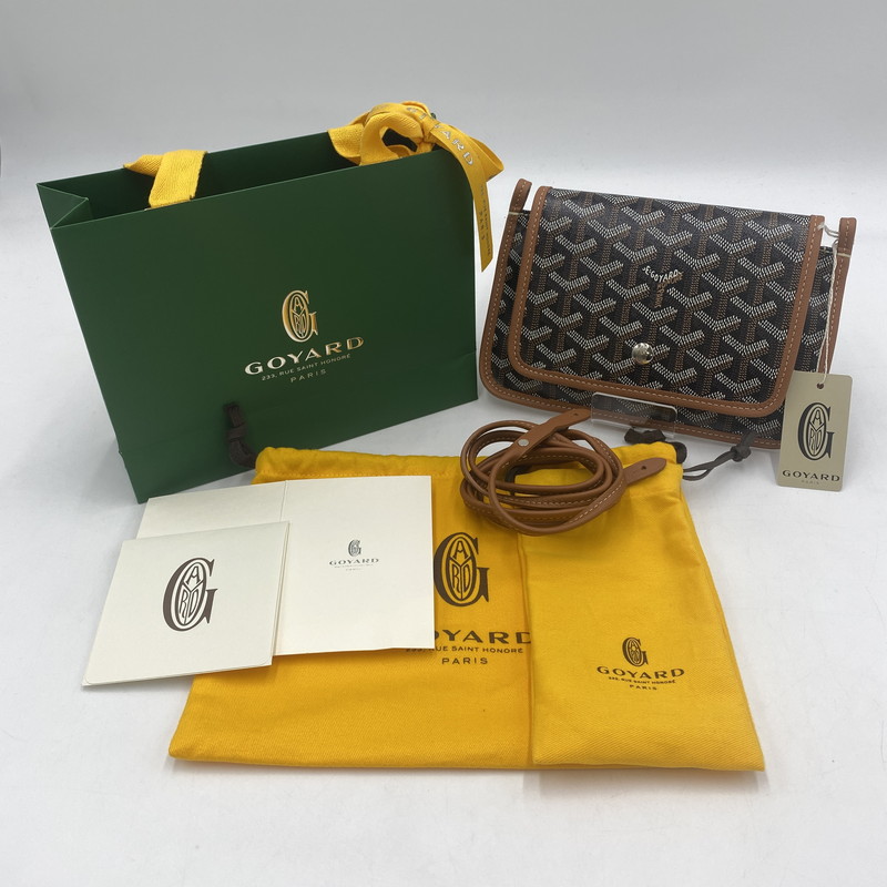 百貨店SALE 10%OFF~【中古美品】【メンズ/レディース】 GOYARD ゴヤール プリュメ ポーチウォレット 鞄 ショルダーバッグ 180-251221-yy-06-fuz 色合い：黒いこと＆タン 生生世世Net店