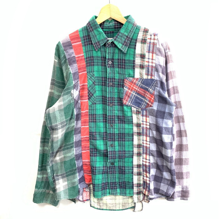 【中古品】【メンズ】 Needles ニードルス 再構築 FLANNEL LS SHIRT 長袖シャツ ブランド 古着 140-260103-gm-05-fuz サイズ：S カラー：マルチカラー 万代Net店