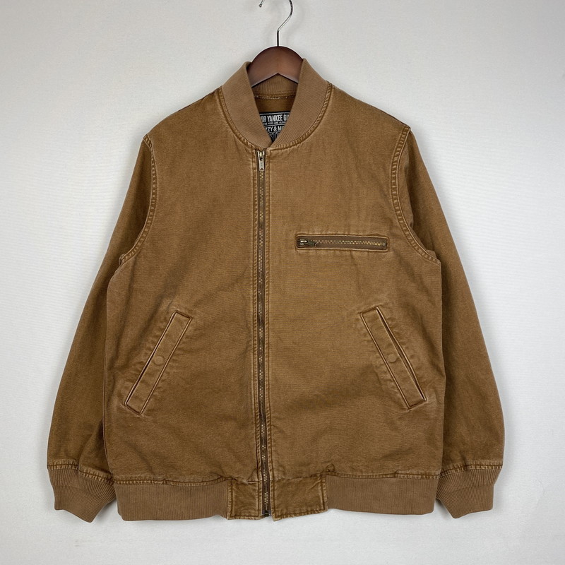 【中古品】【メンズ】 HYSTERIC GLAMOUR ヒステリックグラマー HG LOGO RIB BLOUSON 02251AB08 ロゴ リブ ブルゾン ライトアウター 140-260108-ks-04-fuz サイズ：S カラー：ブラウン 万代Net店