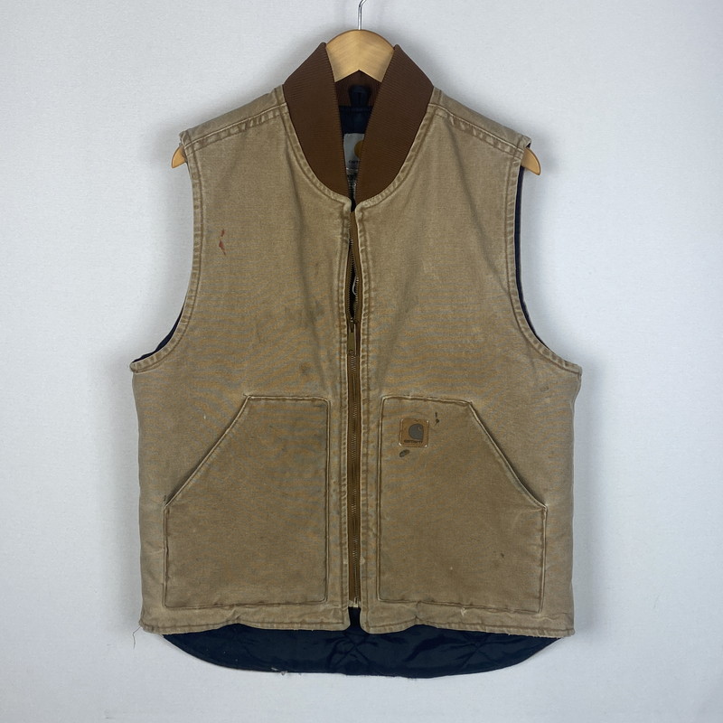 【現状渡し品】【メンズ】 Carhartt カーハート DUCK VEST ダック ベスト ライトアウター 145-260123-yy-01-fuz サイズ：M カラー：ベージュ 万代Net店｜万代Net店