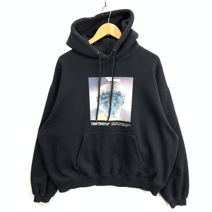 【中古品】【メンズ】 TIGHTBOOTH GREENERY STATUE HOODIE パーカー ブランド 古着 142-260131-gm-33-fuz サイズ：L カラー：ブラック 万代Net店