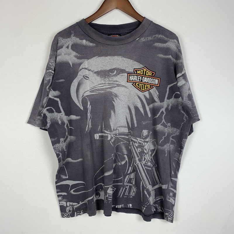 百貨店SALE 10%OFF~【現況乗り合い船品】【メンズ】 HARLEY DAVIDSON ハーレーダビッドソン 90\u0027s ALL OVER PRINT S/S TEE 90年月日 オール厚地の外套 刷り上げる 遊撃手捩り プルオーバー トップス 半袖 145-260204-ko-02-fuz 大きさ：XL 色合い：総柄 未来永劫Net店