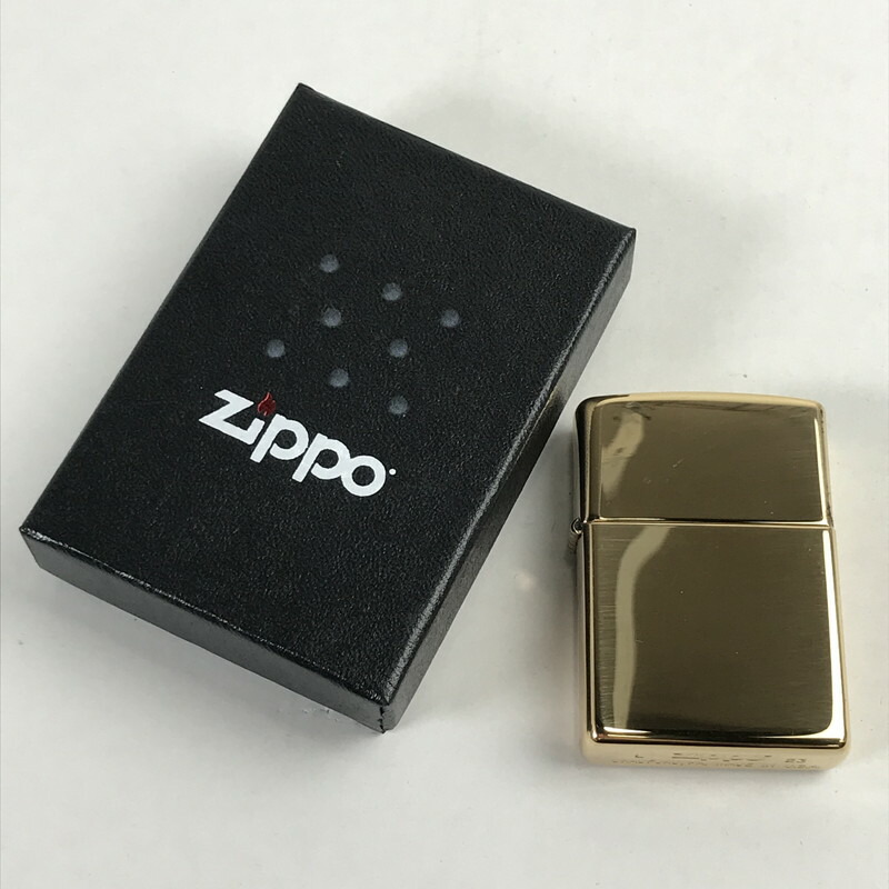 【中古品】 ZIPPO 喫煙具 ライター ゴールドカラー 箱付属 シンプル 206-260206-io-11-fuz 万代Net店
