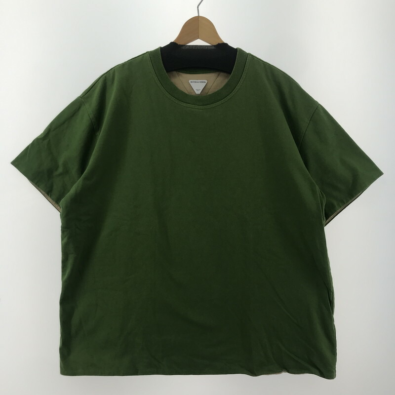 百貨店SALE 10%OFF~【中古品】 BOTTEGA VENETA ボッテガヴェネタ ティーシャツ LAYERED SS TEE 141-260219-ny-04-fuzh 色つや：緑であること 生生世世Net店
