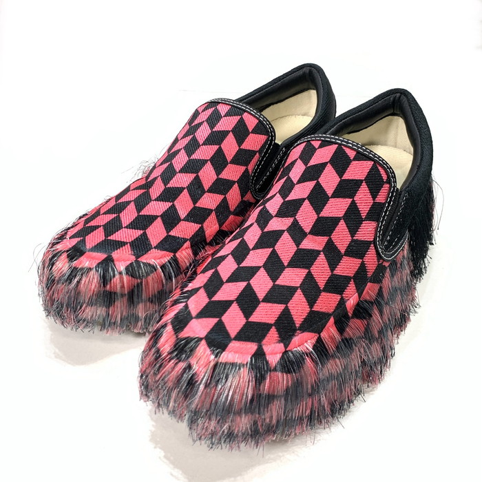 百貨店SALE 20%OFF~【中古品】【メンズ】 DOUBLET 23AW67FT57 FRINGE EMBROIDERY SNEAKER スニーカー シューズ 靴 162-260222-gm-37-fuz 大きさ：25.5珊 色つや：さくら色 生生世世Net店
