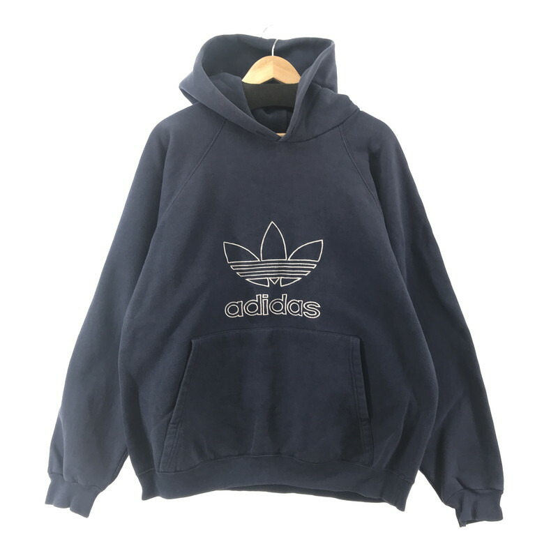 【中古品】【メンズ】 ADIDAS アディダス 90ｓ SWEAT HOODIE スウェット フーディー ヴィンテージ 145-260223-ky-02-fuzh サイズ：M カラー：ネイビー 万代Net店