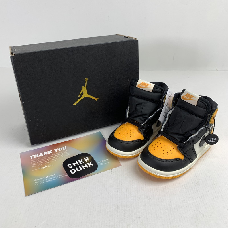 百貨店SALE 10%OFF~【中古美品】【キッズ】  NIKE ナイキ AQ2665-711 TD JORDAN 1 RETRO HIGH OG ジョーダン 1 レトロ 御機嫌 キッズ スニーカー シューズ 靴 173-260304-mh-09-fuz 大きさ：13 色合い：黄色 黒いこと 未来永劫Net店