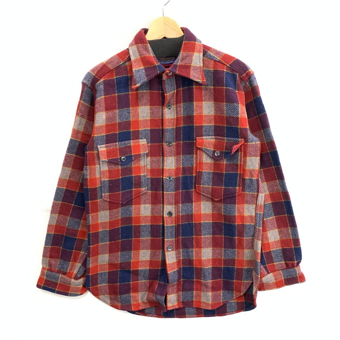 【中古品】【メンズ】 PENDLETON ペンドルトン 70年月日 WOOL SHIRT 長袖プルオーバー ブランド名 古着 145-260307-gm-16-fuz 大きさ：M 色合い：赤いこと 青色 未来永劫Net店