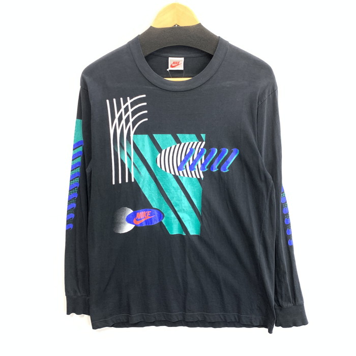 【中古品】【メンズ】 NIKE ナイキ 90s 銀下げ札 長袖ティーシャツ ブランド名 古着 148-260308-gm-12-fuz 大いさ：L 色合い：黒いこと 生々世々Net店 トップス-Tシャツ・カットソー