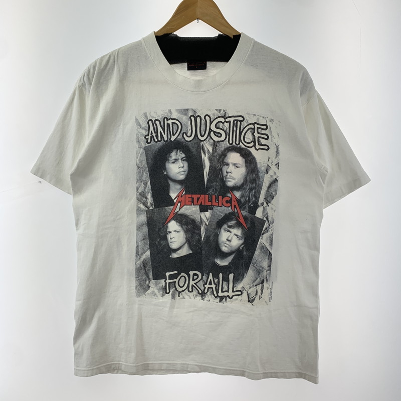 【中古品】【メンズ】  METALLICA AND JUSTICE メタリカ アンド ジャスティス FOR ALL S S SHIRT フォー オール バンド Tシャツ 半袖 トップス 古着 145-260318-mh-07-fuz サイズ：L カラー：ホワイト 万代Net店
