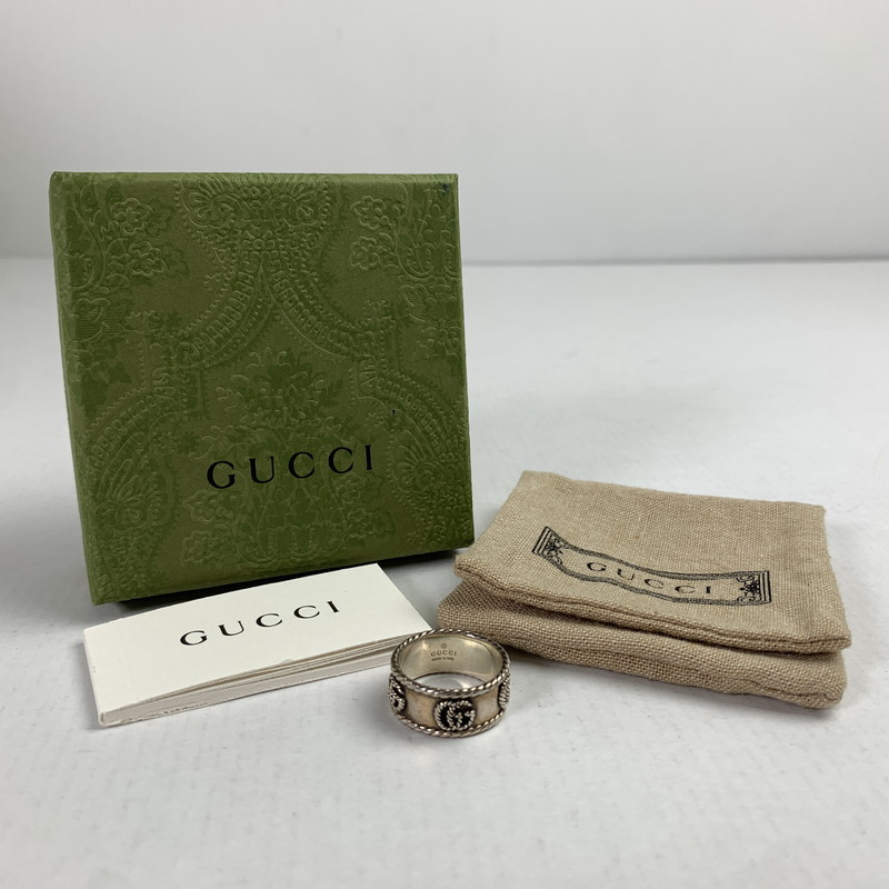 【中古品】【メンズ】  GUCCI グッチ ダブルG ツイ文字列 指環 輪っか 182-260323-mh-13-fuz 大きさ：16号 16号 生生世世Net店