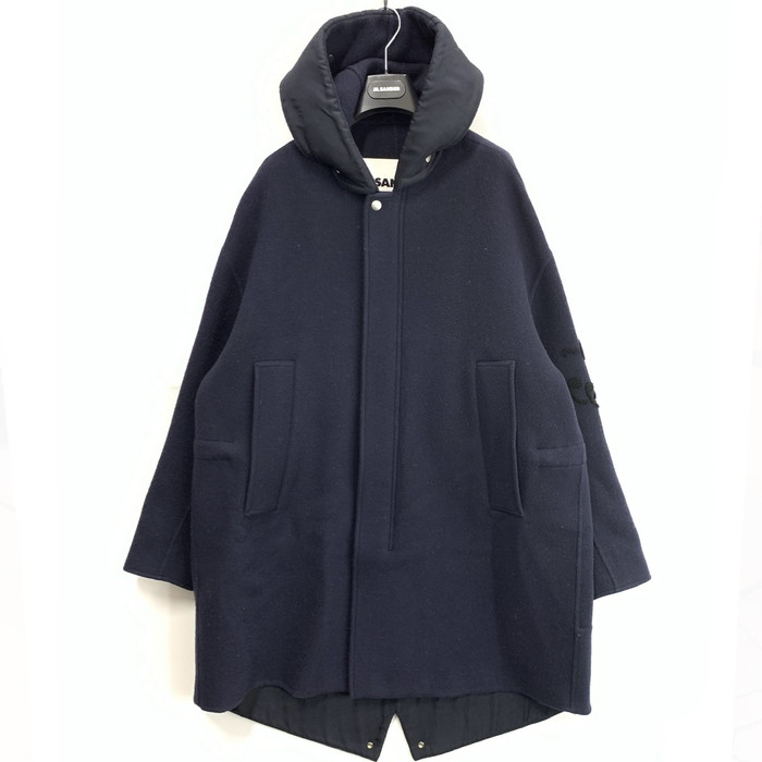 【中古品】【レディース】 JIL SANDER ジルサンダー JIL SANDER+ WOOL PARKA COAT ウールパーカーコート 168-260328-gm-27-fuz サイズ：34 カラー：ネイビー 万代Net店
