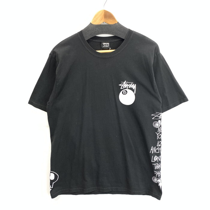 【中古品】【メンズ】 STUSSY ステューシー TEST STRIKE PIGMENT DYED TEE 半袖Tシャツ カットソー ブランド 古着 142-260329-gm-01-fuz サイズ：M カラー：ブラック 万代Net店
