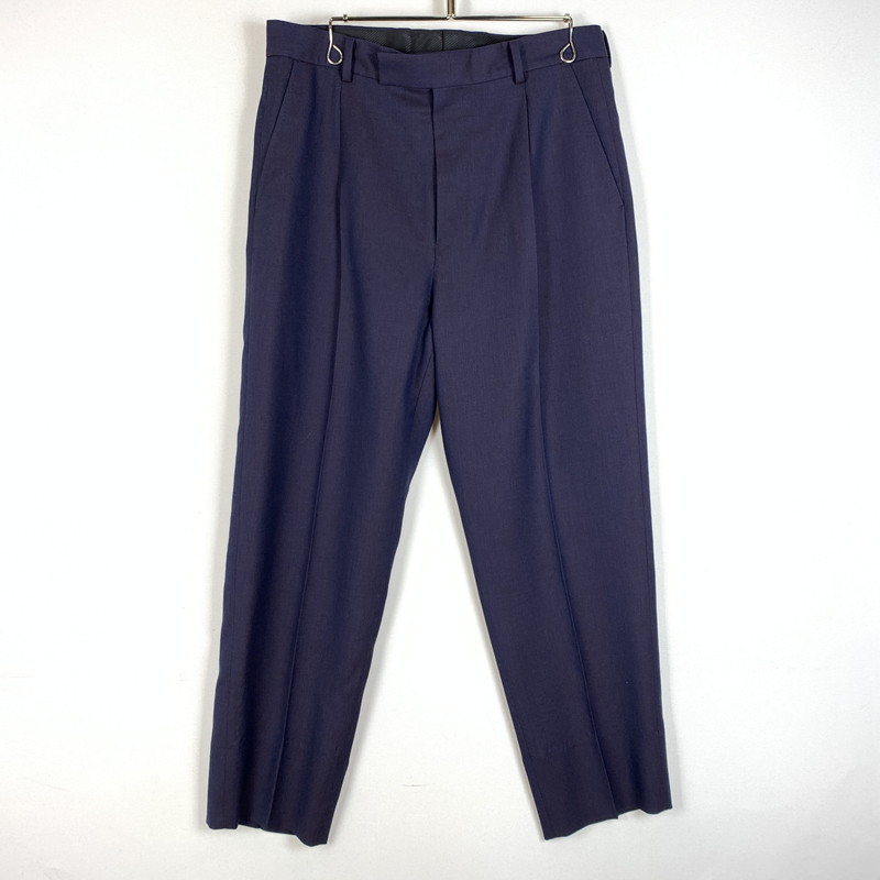 百貨店SALE 10%OFF~【中古品】【メンズ】 WACKO MARIA ワコマリア DORMEUIL PLEATED TROUSERS ドーメル 筋目 トラウザー ボトムス スラックスズボン下 151-260331-ko-24-fuz 大きさ：M 色つや：米国海軍/パープル系 生生世世Net店