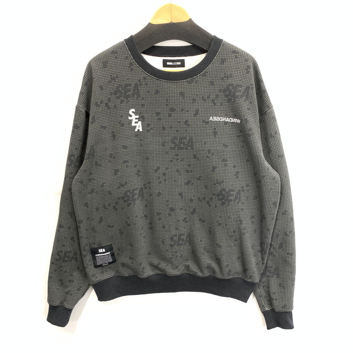 【中古品】【メンズ】 WIND AND SEA ウィンダンシー WDS-O-MIL-24Q1-CS-02 THE EVERYDAY OG SEA LOGO CREWNECK SWEATSHIRT スウェット ブランド 古着 142-260405-gm-22-fuz サイズ：L カラー：グレー 万代Net店