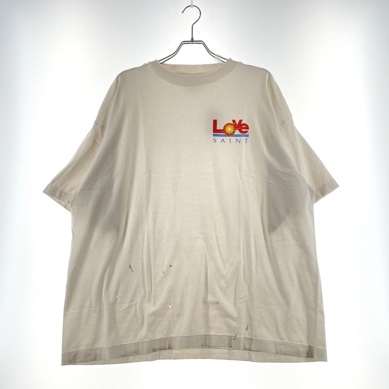 【中古美品】【メンズ】  SAINT Mxxxxxx 仙マイケル LOVE_SS TEE SM-HR8-0000-024 優しいこと 遊撃手捩り プルオーバー 半袖 トップス 142-260408-yo-02-fuzh 大きさ：XXL 色合い：白いこと 未来永劫Net店