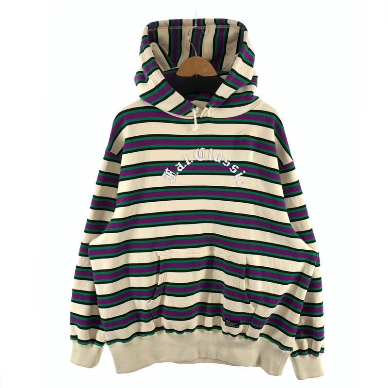 【中古品】【メンズ】 FAT エフエーティー EMBO HOOD SWEAT 厚地の外套大きさ 間借り人パーカー フーディ ブランド名 古着 142-260412-gm-19-fuz 大きさ：FAT(XL) 色つや：象牙色 パープル 緑であること 生生世世Net店
